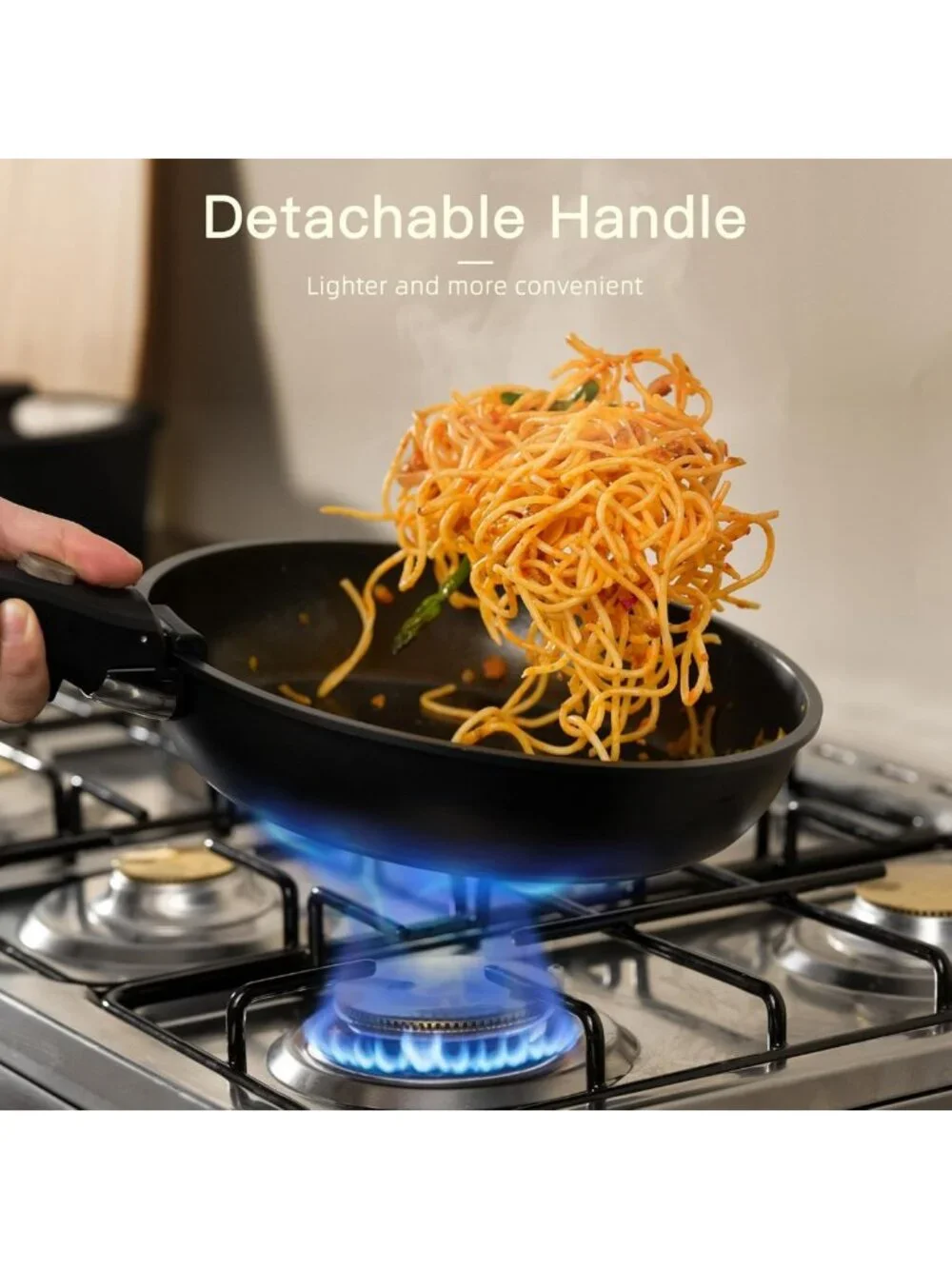 21-Piece Non-Stick Ceramic Cookware Set, Detachable Handle, Oven Safe, Induction